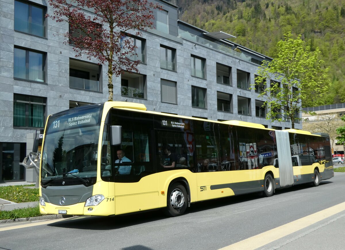 (249'387) - STI Thun - Nr. 714/BE 427'714 - Mercedes am 2. Mai 2023 beim Bahnhof Interlaken Ost