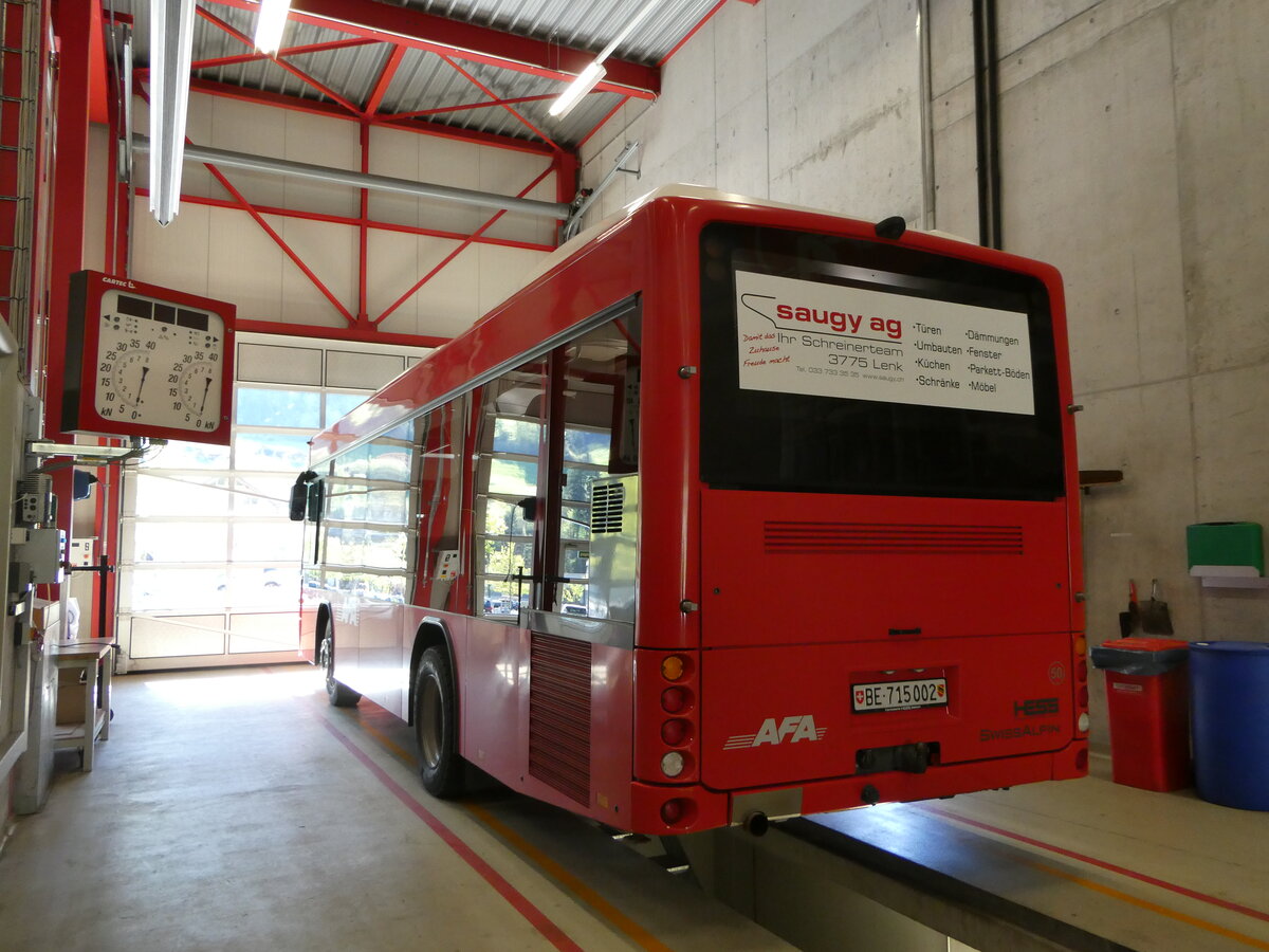 (249'528) - AFA Adelboden - Nr. 50/BE 715'002 - Scania/Hess am 4. Mai 2023 in Frutigen, Garage