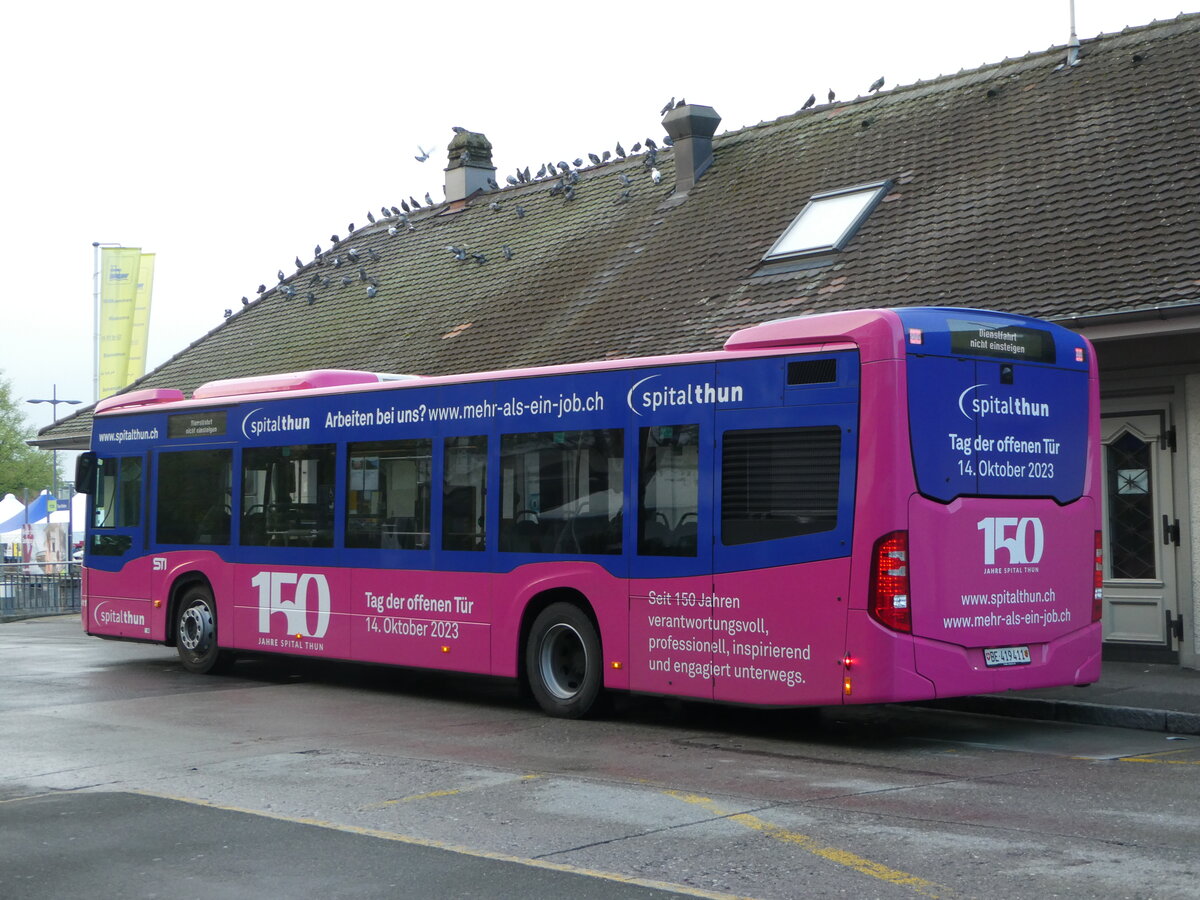 (249'696) - STI Thun - Nr. 411/BE 419'411 - Mercedes am 6. Mai 2023 beim Bahnhof Thun