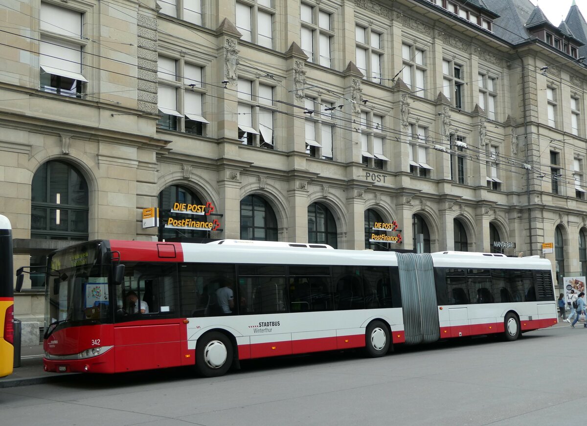 (249'801) - SW Winterthur - Nr. 342/ZH 745'342 - Solaris am 6. Mai 2023 beim Hauptbahnhof Winterthur