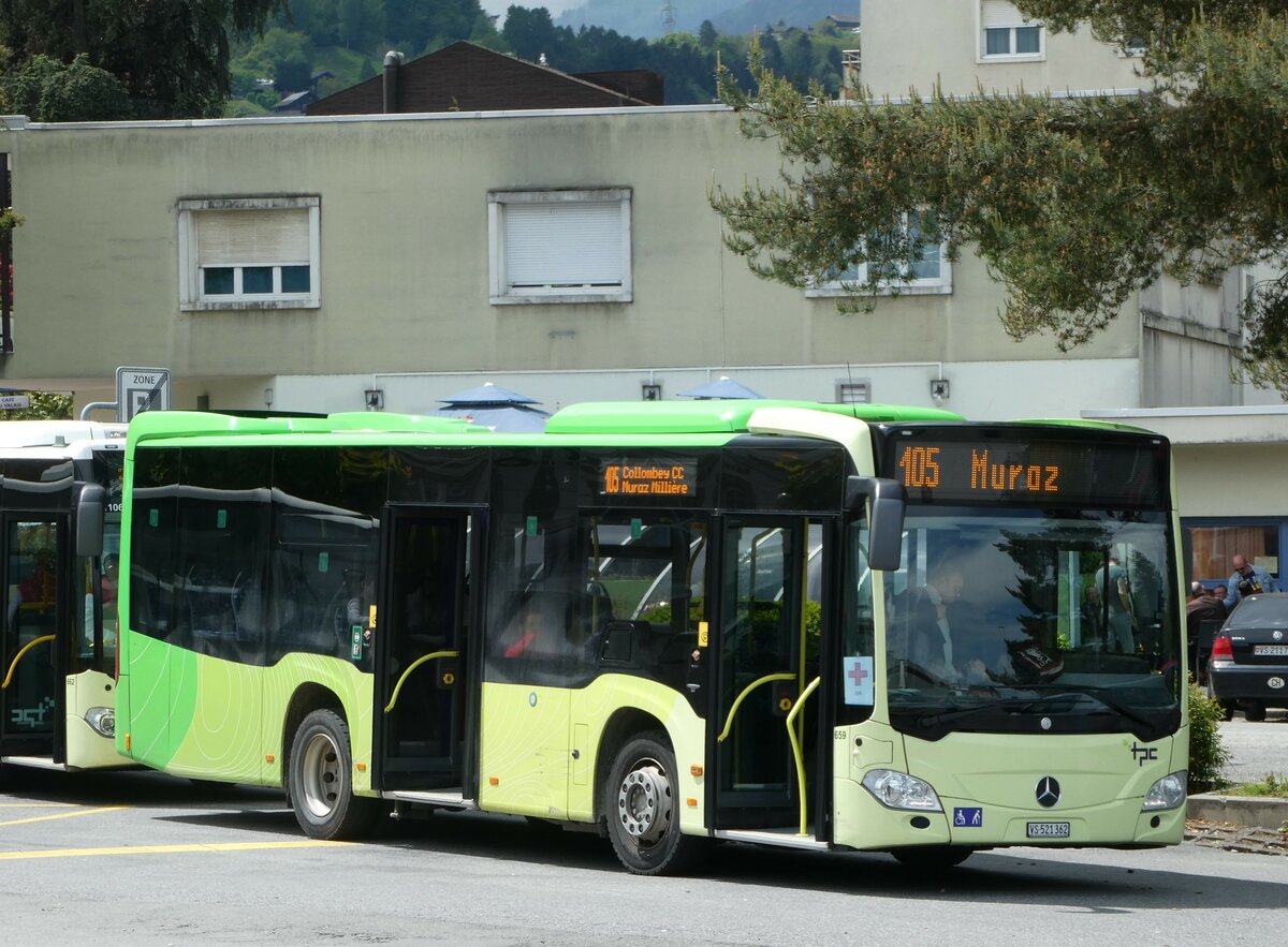 (249'975) - TPC Aigle - Nr. 659/VS 521'362 - Mercedes (ex Wegis, D-Bermatingen) am 13. Mai 2023 beim Bahnhof Monthey CFF