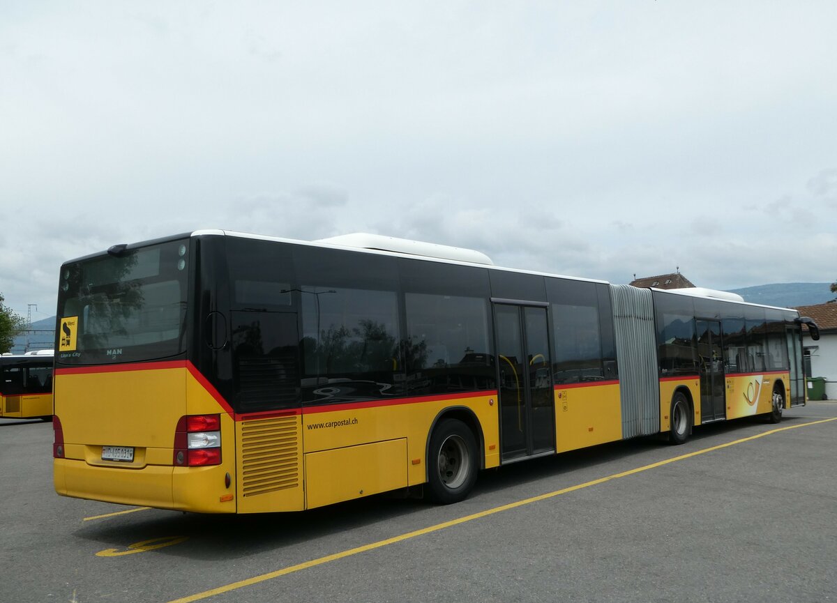 (250'193) - CarPostal Ouest - VD 495'031/PID 5011 - MAN am 18. Mai 2023 in Yverdon, Garage