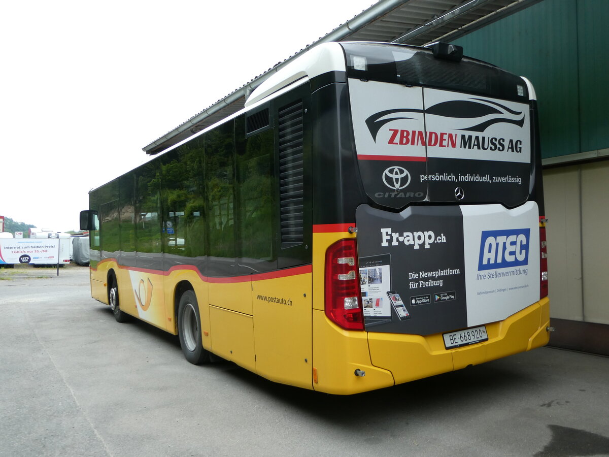 (250'276) - PostAuto Bern - Nr. 13/BE 668'920/PID 10'847 - Mercedes (ex Thepra, Stans Nr. 11) am 20. Mai 2023 in Laupen, Garage