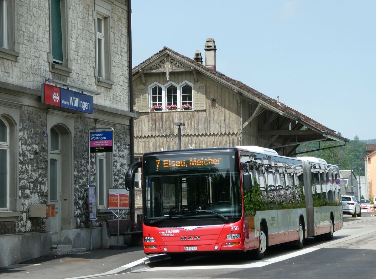 (250'326) - SW Winterthur - Nr. 358/ZH 886'358 - MAN am 21. Mai 2023 beim Bahnhof Winterthur Wlflingen