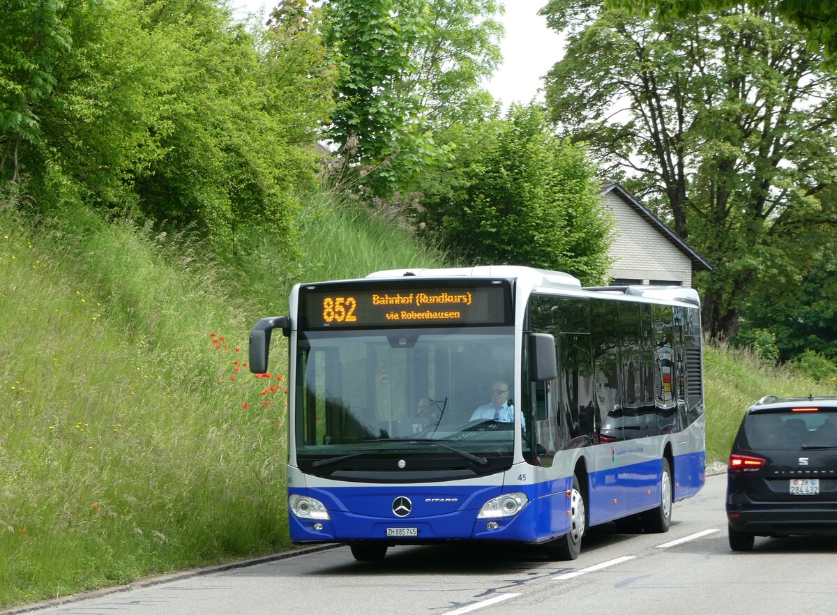 (250'361) - VZO Grningen - Nr. 45/ZH 885'745 - Mercedes am 21. Mai 2023 in Wetzikon, Zrcherstrasse