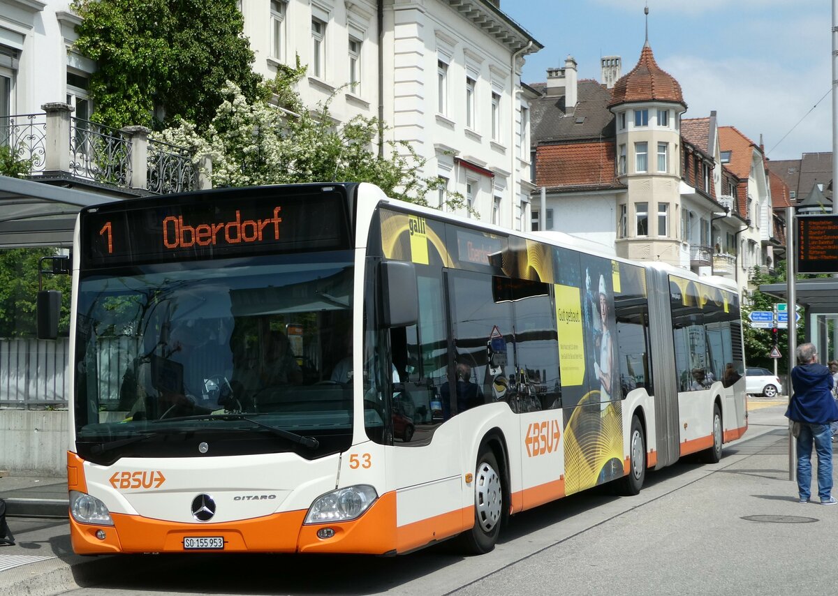 (250'430) - BSU Solothurn - Nr. 53/SO 155'953 - Mercedes am 25. Mai 2023 beim Hauptbahnhof Solothurn