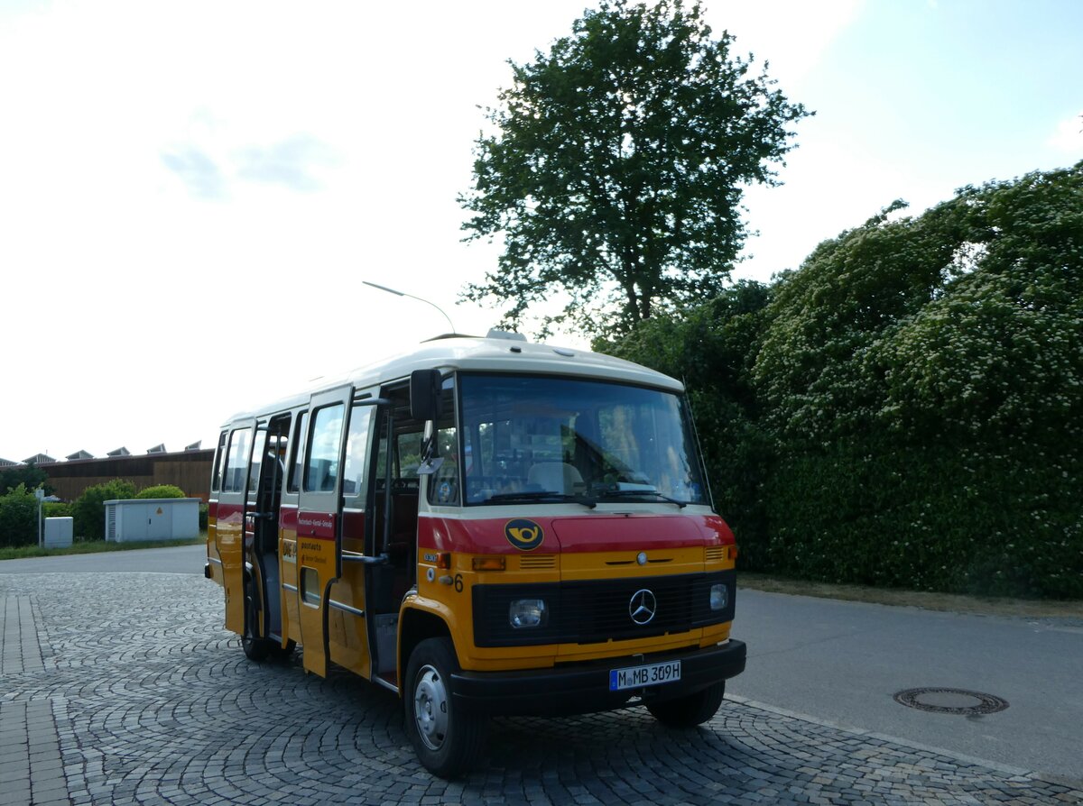 (250'919) - Hahn, Mnchen - Nr. 6/M-MB 309H - Mercedes (ex Mller, CH-Ennetmoos Nr. 6; ex Portenier, CH-Adelboden Nr. 6/PID 492; ex Geiger, CH-Adelboden Nr. 6) am 3. Juni 2023 in Rottersdorf, Vilstaler Hof