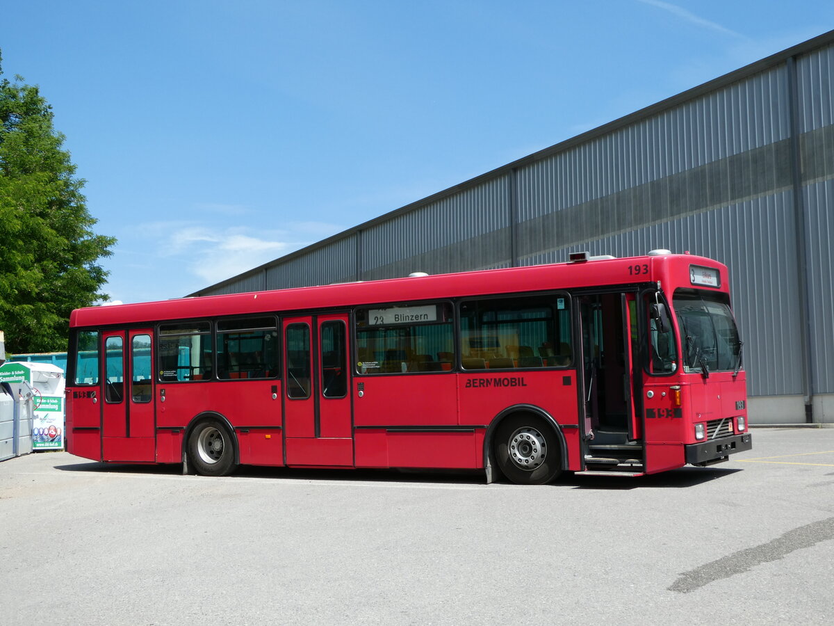 (251'765) - Bernmobil, Bern (SOB) - Nr. 193 - Volvo/Gangloff am 18. Juni 2023 in Burgdorf, kihof Ziegelgut