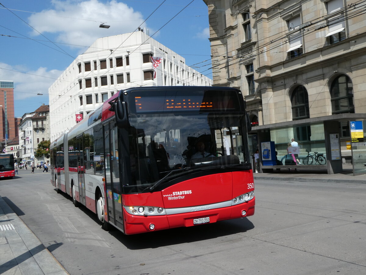 (252'314) - SW Winterthur - Nr. 350/ZH 793'350 - Solaris am 2. Juli 2023 beim Hauptbahnhof Winterthur