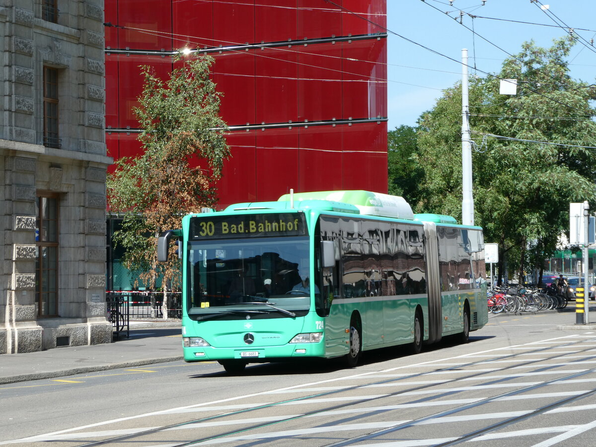 (252'394) - BVB Basel - Nr. 724/BS 6683 - Mercedes am 7. Juli 2023 beim Bahnhof Basel