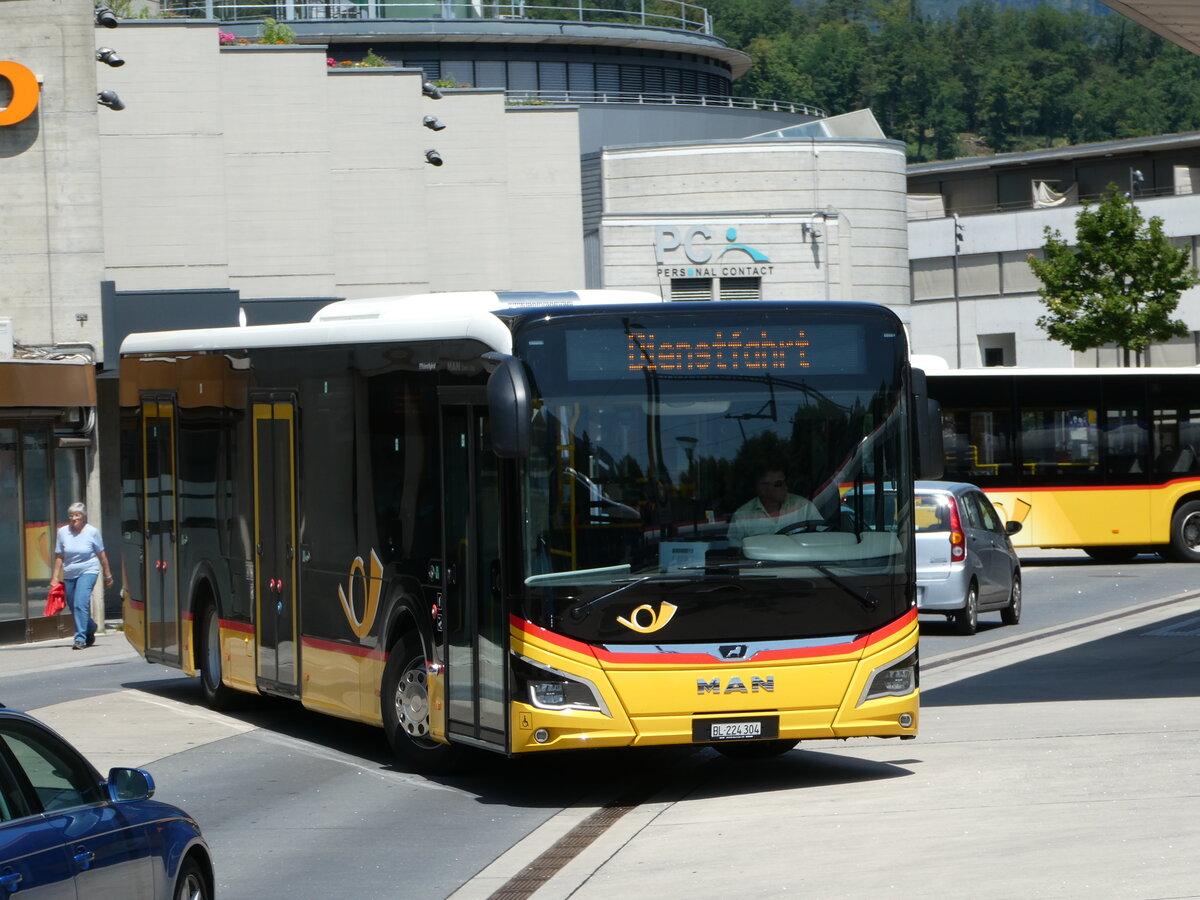 (252'432) - PostAuto Nordschweiz - BL 224'304/PID 11'724 - MAN am 7. Juli 2023 beim Bahnhof Laufen