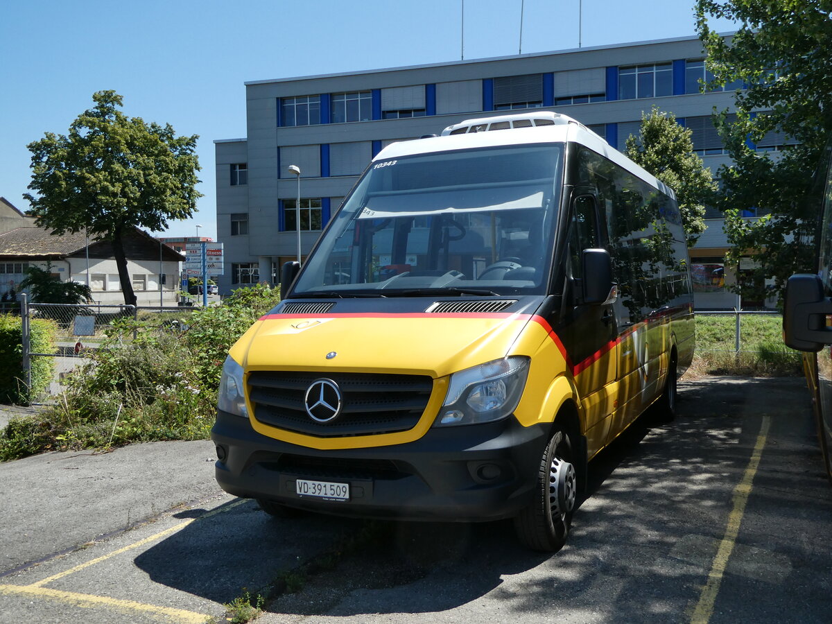 (252'484) - CarPostal Ouest - VD 391'509/PID 10'343 - Mercedes (ex JU 47'549; ex Nr. 2) am 8. Juli 2023 in Yverdon, Garage