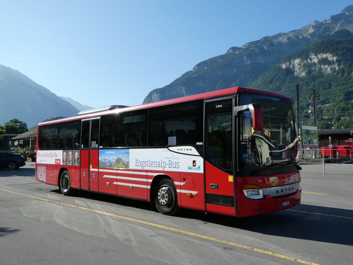 (252'531) - AFA Adelboden - Nr. 24/BE 26'701/PID 10'040 - Setra am 9. Juli 2023 in Meiringen, Postautostation (Einsatz: PostAuto fr Engstlenalp-Bus)