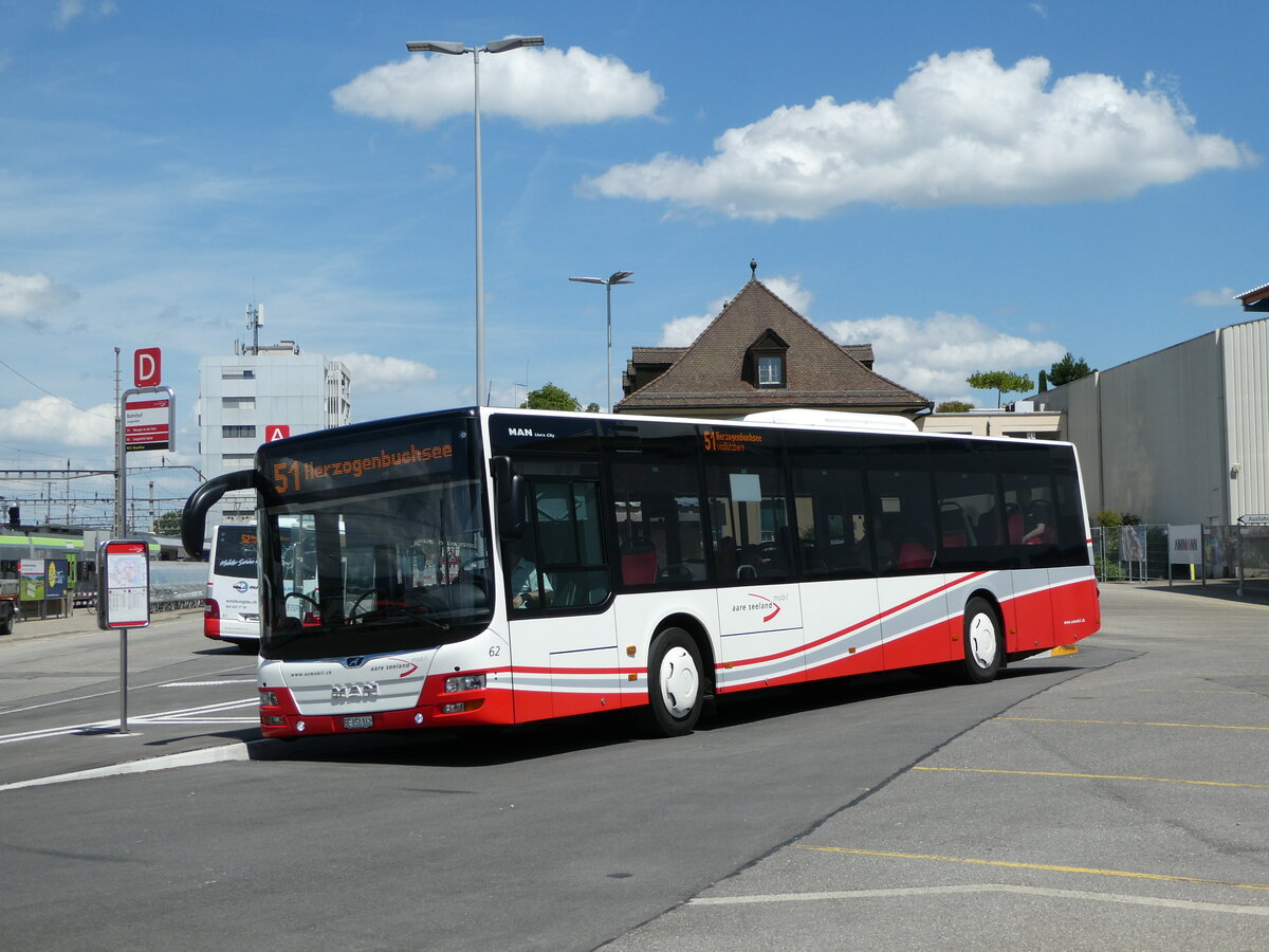 (252'838) - ASm Langenthal - Nr. 62/BE 858'862 - MAN am 20. Juli 2023 beim Bahnhof Langenthal