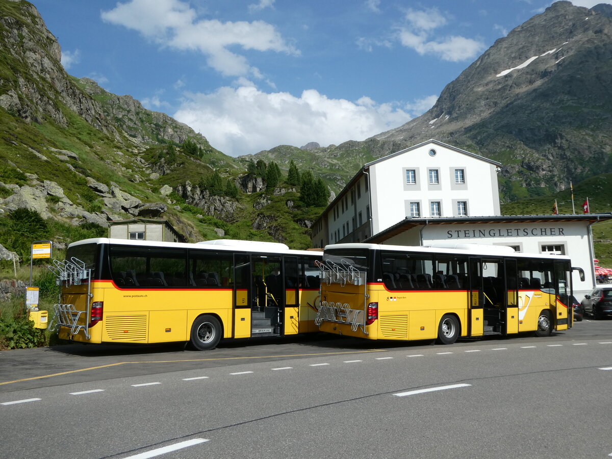 (252'913) - PostAuto Bern - BE 401'465/PID 4715 - Setra (ex AVG Meiringen Nr. 65) am 23. Juli 2023 in Susten, Steingletscher