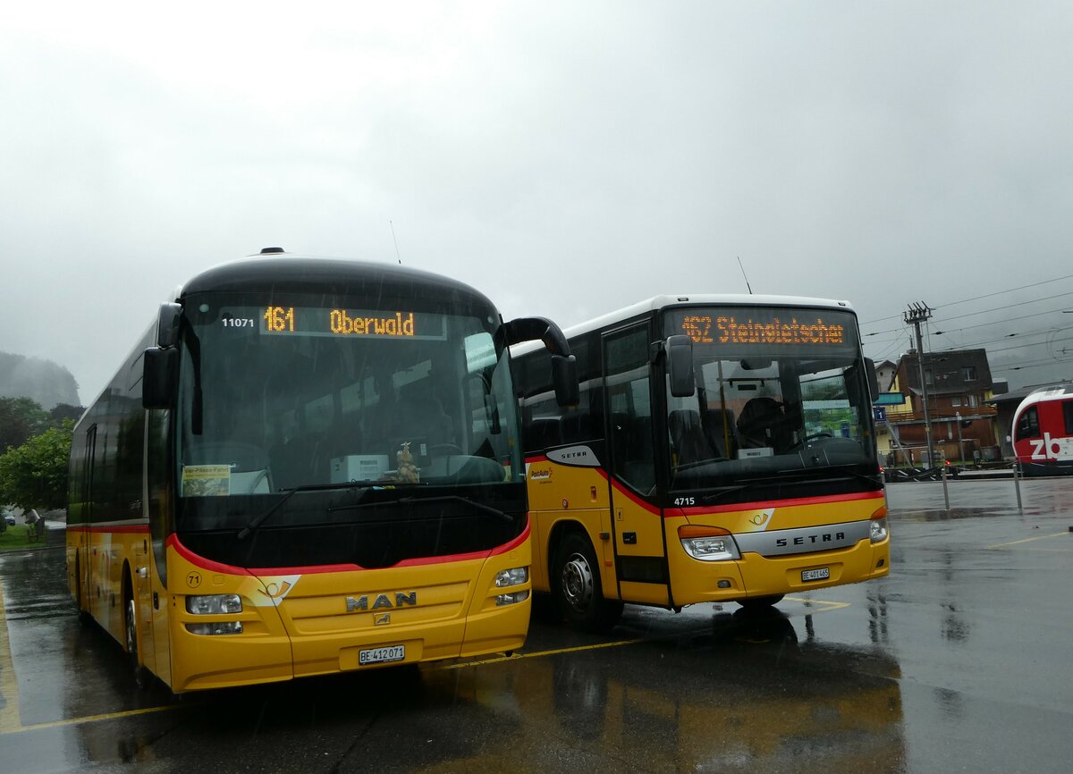 (252'973) - PostAuto Bern - Nr. 71/BE 412'071/PID 11'071 - MAN (ex PostAuto Zentralschweiz Nr. 20; ex Dillier, Sarnen Nr. 20) am 25. Juli 2023 in Meiringen, Postautostation