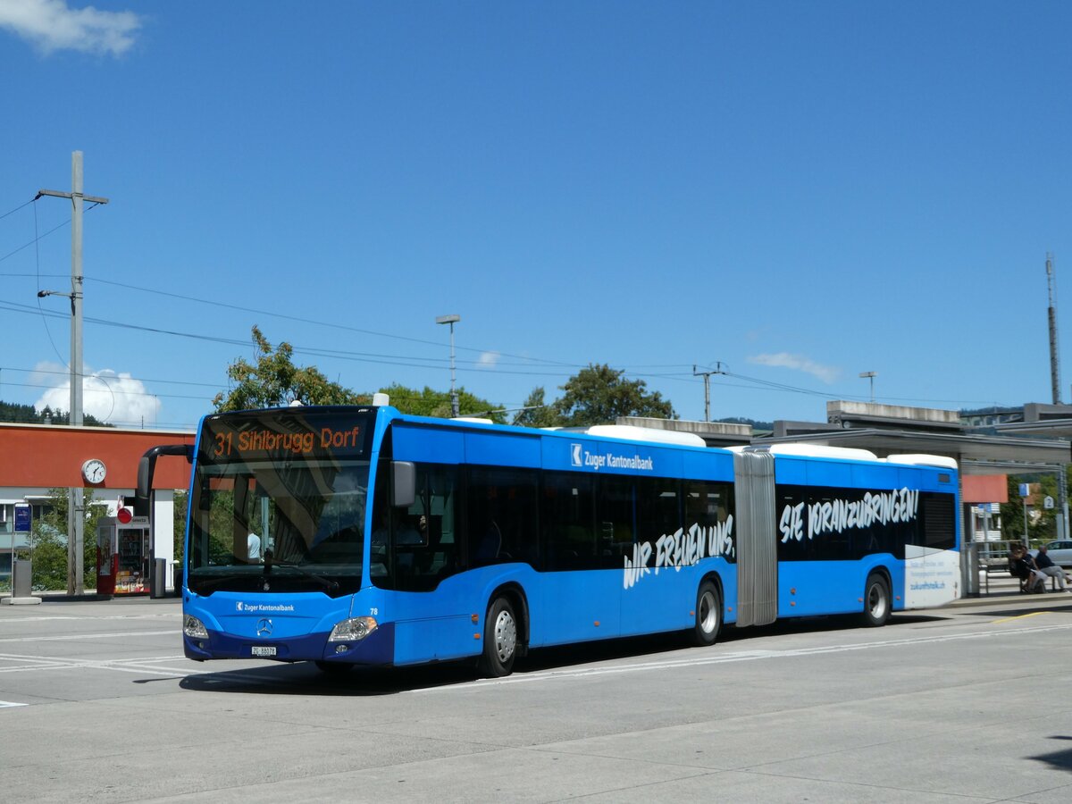 (253'332) - ZVB Zug - Nr. 78/ZG 88'078 - Mercedes am 3. August 2023 beim Bahnhof Baar