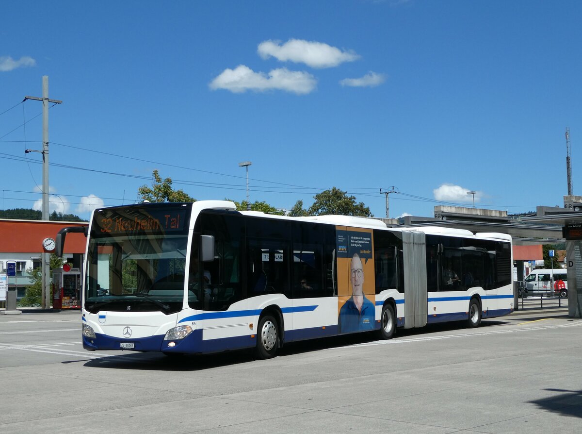 (253'339) - ZVB Zug - Nr. 65/ZG 88'065 - Mercedes am 3. August 2023 beim Bahnhof Baar