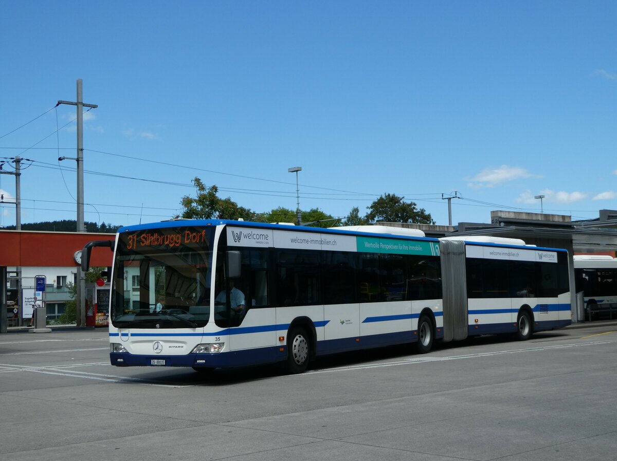 (253'348) - ZVB Zug - Nr. 35/ZG 88'035 - Mercedes am 3. August 2023 beim Bahnhof Baar