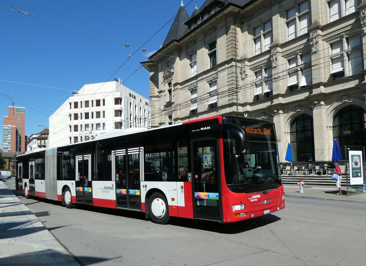 (253'370) - SW Winterthur - Nr. 370/ZH 527'370 - MAN am 3. August 2023 beim Hauptbahnhof Winterthur