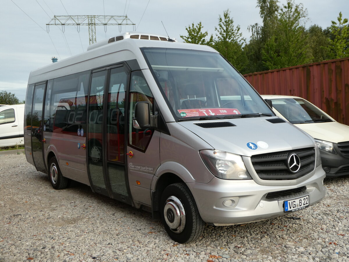 (254'395) - Unser Roter Bus, Ueckermnde - VG-B 22 - Mercedes am 30. August 2023 in Greifswald, City Automobile