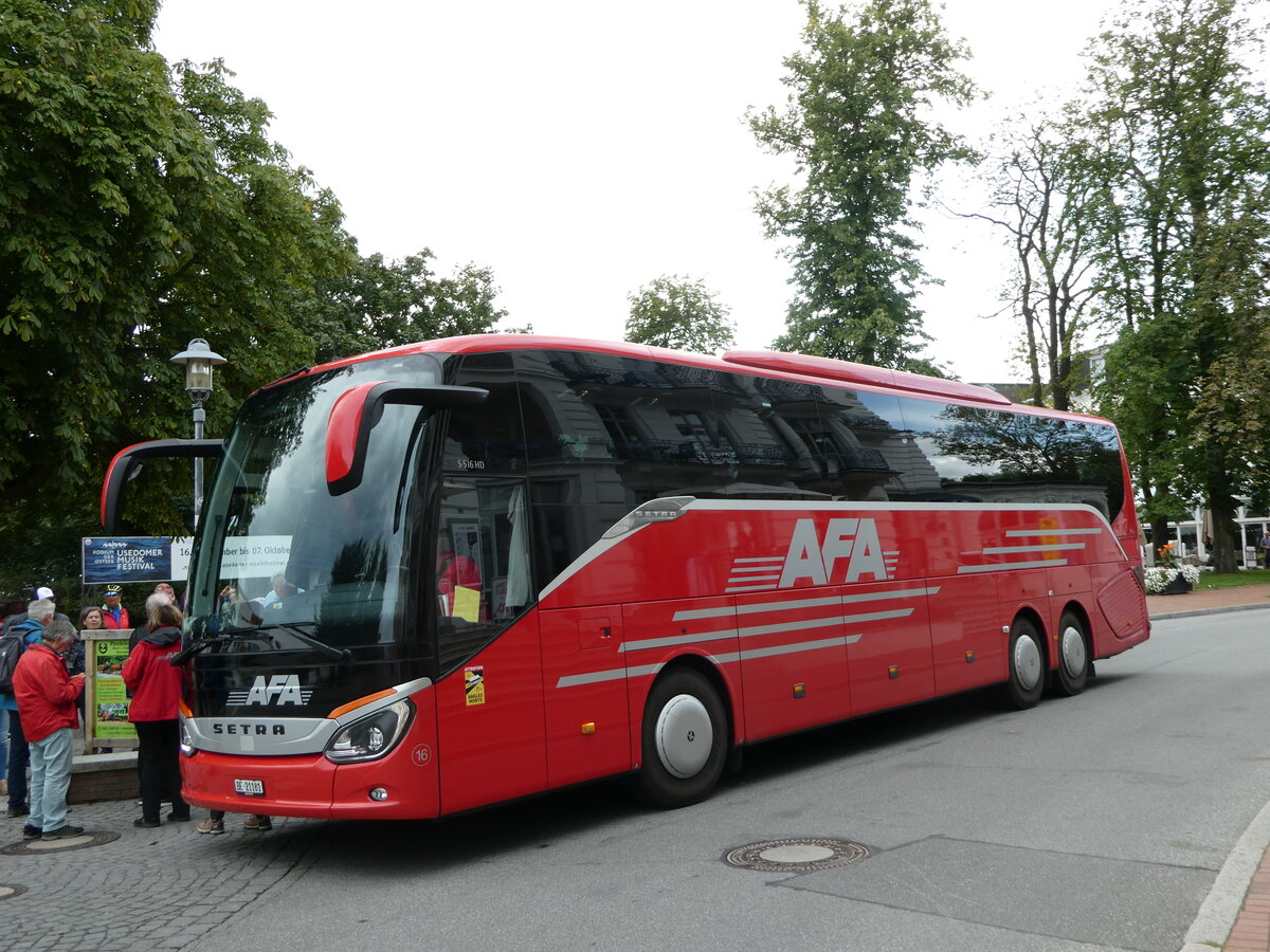 (254'456) - Aus der Schweiz: AFA Adelboden - Nr. 16/BE 21'181 - Setra am 31. August 2023 in Heringsdorf, Seebrcke