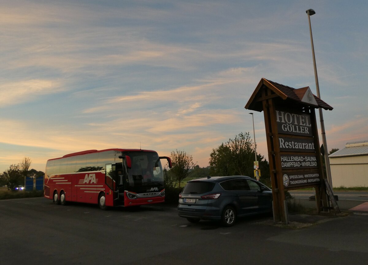 (254'751) - Aus der Schweiz: AFA Adelboden - Nr. 16/BE 21'181 - Setra am 4. September 2023 in Hirschaid, Hotel Gller