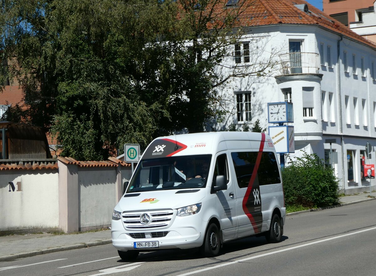 (254'792) - BBS Brandner, Krumbach - MN-FB 38 - Mercedes am 4. September 2023 beim Bahnhof Memmingen 