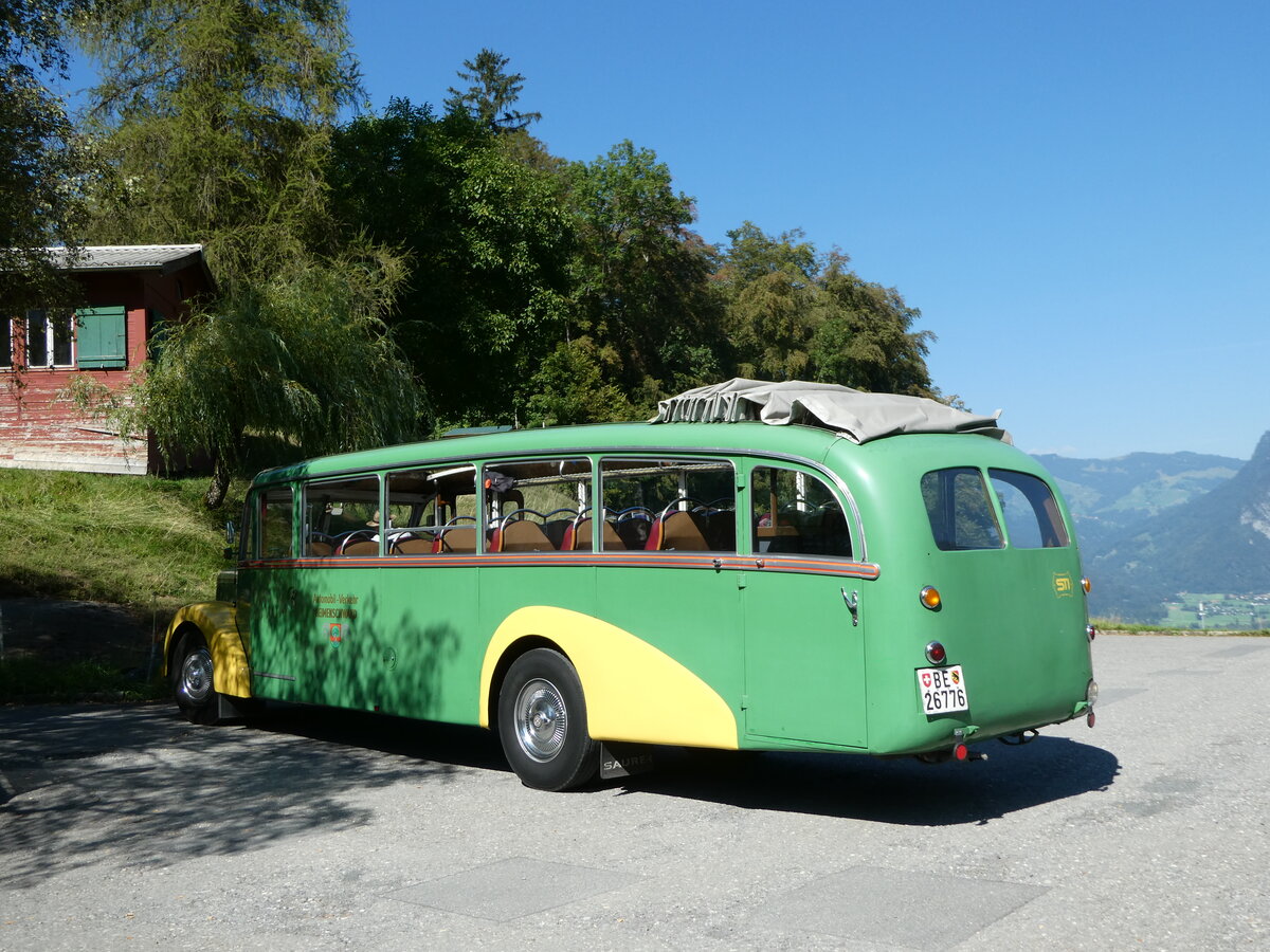 (254'814) - STI Thun - Nr. 15/BE 26'776 - Saurer/Gangloff (ex AvH Heimenschwand Nr. 5) am 5. September 2023 auf der Meielisalp