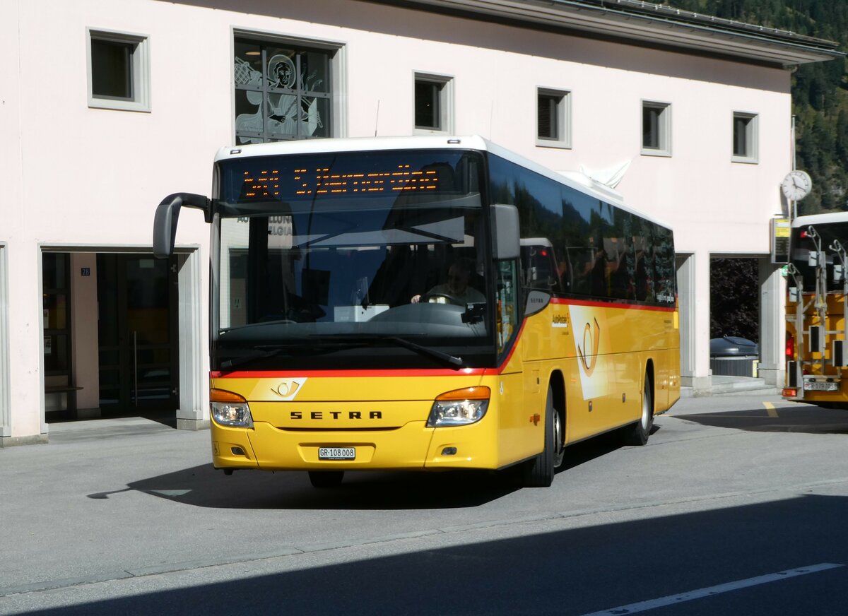 (254'884) - TpM, Mesocco - Nr. 8/GR 108'008/PID 10'045 - Setra am 8. September 2023 in Zillis, Dorf