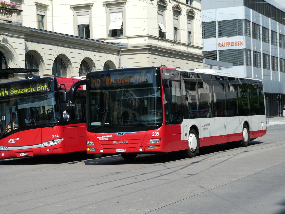 (255'009) - SW Winterthur - Nr. 235/ZH 661'235 - MAN am 9. September 2023 beim Hauptbahnhof Winterthur