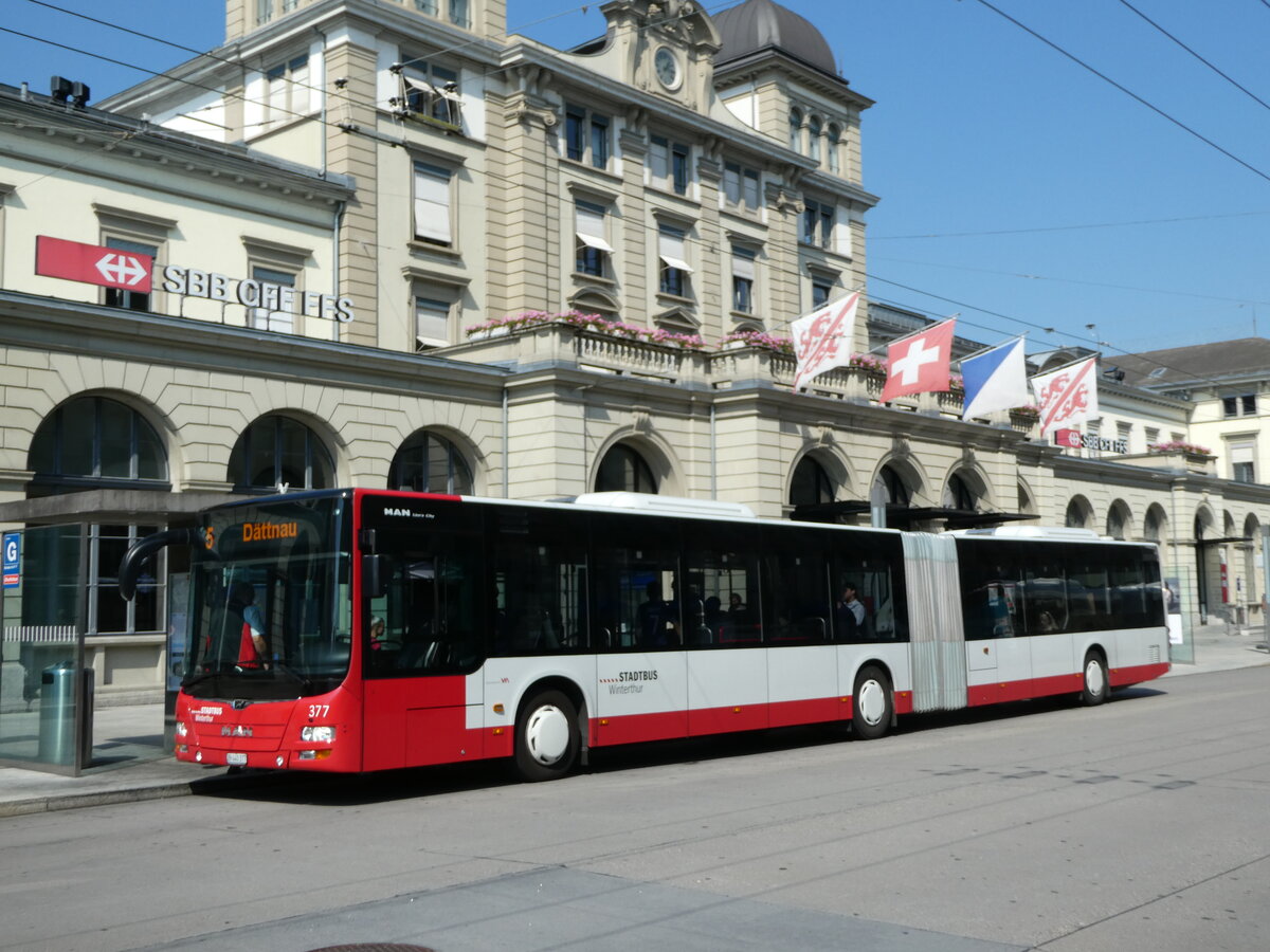 (255'011) - SW Winterthur - Nr. 377/ZH 440'377 - MAN am 9. September 2023 beim Hauptbahnhof Winterthur