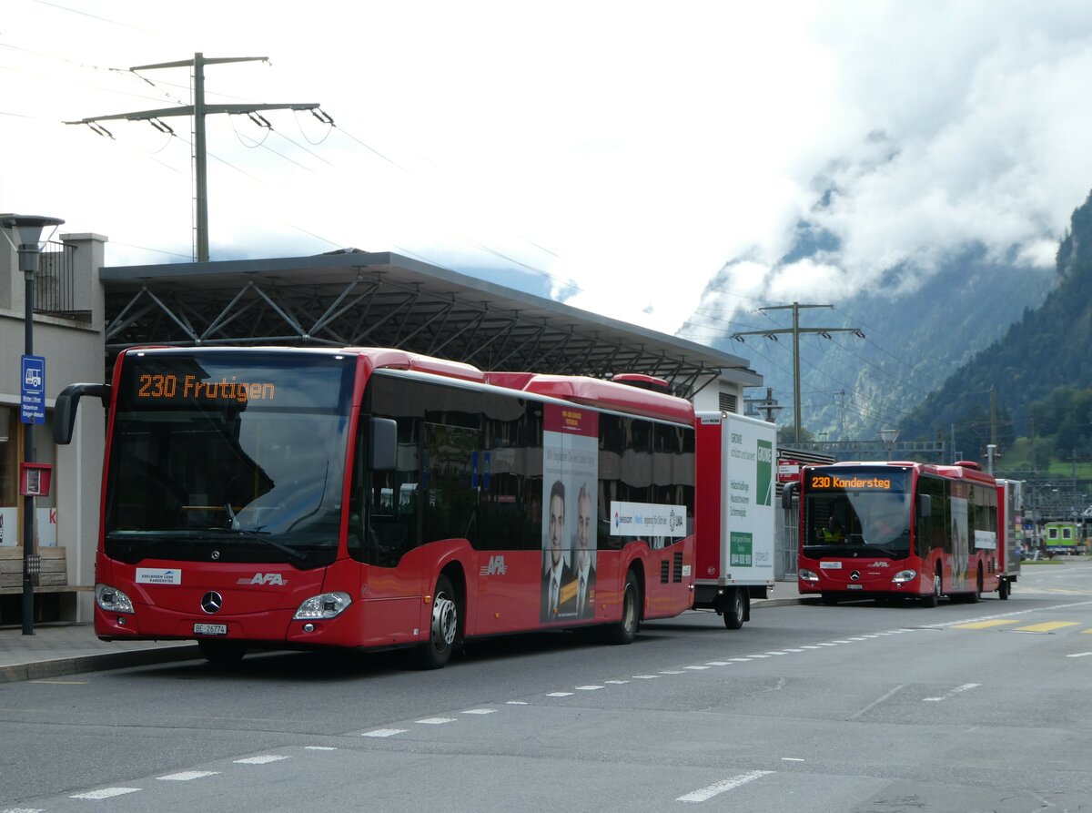 (255'185) - AFA Adelboden - Nr. 95/BE 26'774 - Mercedes am 14. September 2023 beim Bahnhof Frutigen