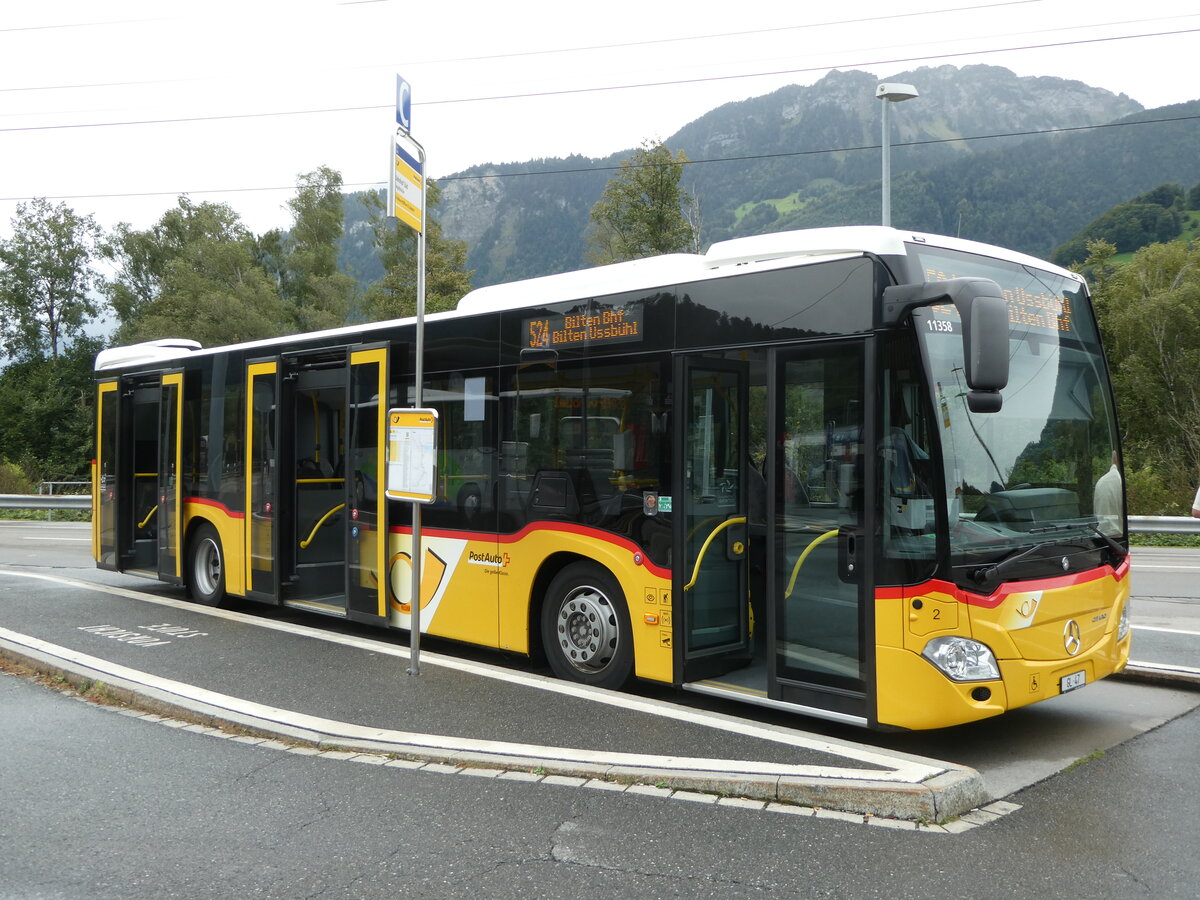 (255'413) - Niederer, Filzbach - Nr. 2/GL 47/PID 11'358 - Mercedes am 18. September 2023 beim Bahnhof Ziegelbrcke