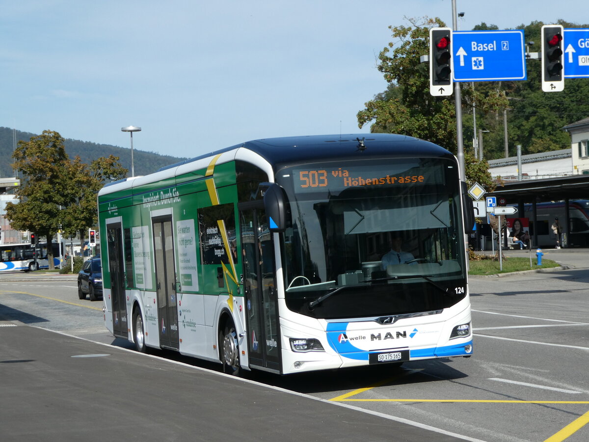 (255'678) - BOGG Wangen b.O. - Nr. 124/SO 175'165 - MAN am 28. September 2023 beim Bahnhof Olten