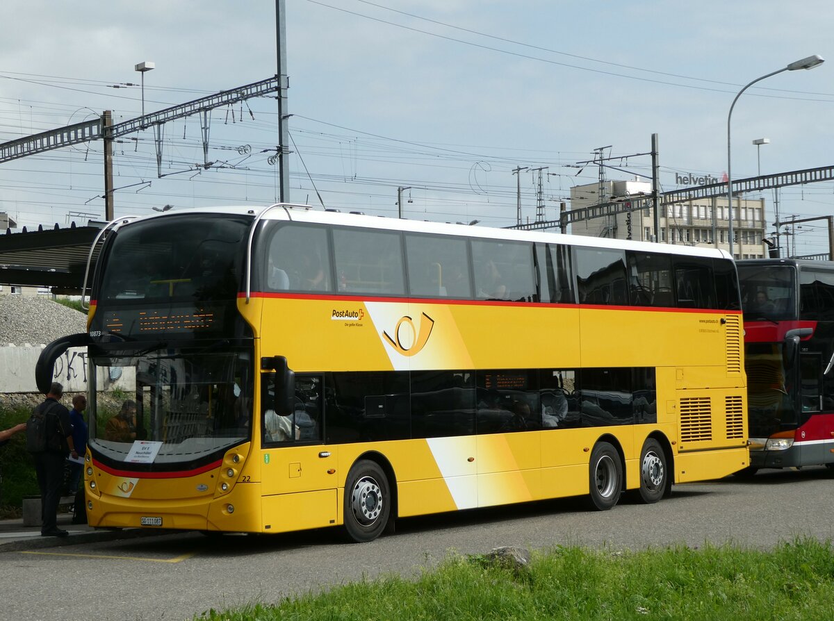 (255'740) - Eurobus, Arbon - Nr. 22/SG 111'087/PID 10'873 - Alexander Dennis (ex Schwizer, Goldach Nr. 22) am 30. September 2023 in Biel, Car Terminal