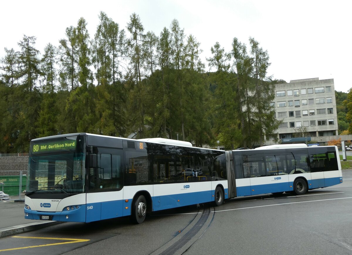 (256'224) - VBZ Zrich - Nr. 540/ZH 730'540 - Neoplan am 21. Oktober 2023 in Zrich, Triemlispital