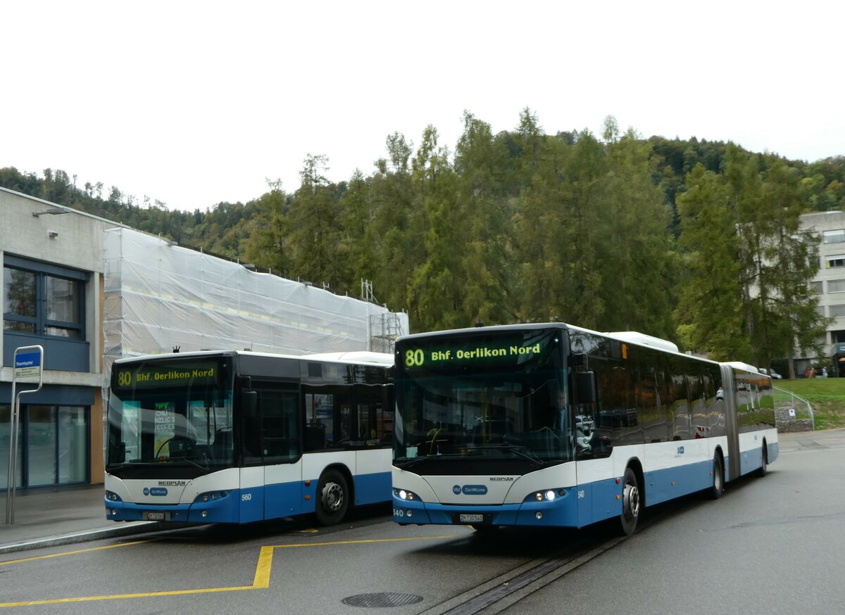 (256'234) - VBZ Zrich - Nr. 540/ZH 730'540 - Neoplan am 21. Oktober 2023 in Zrich, Triemlispital