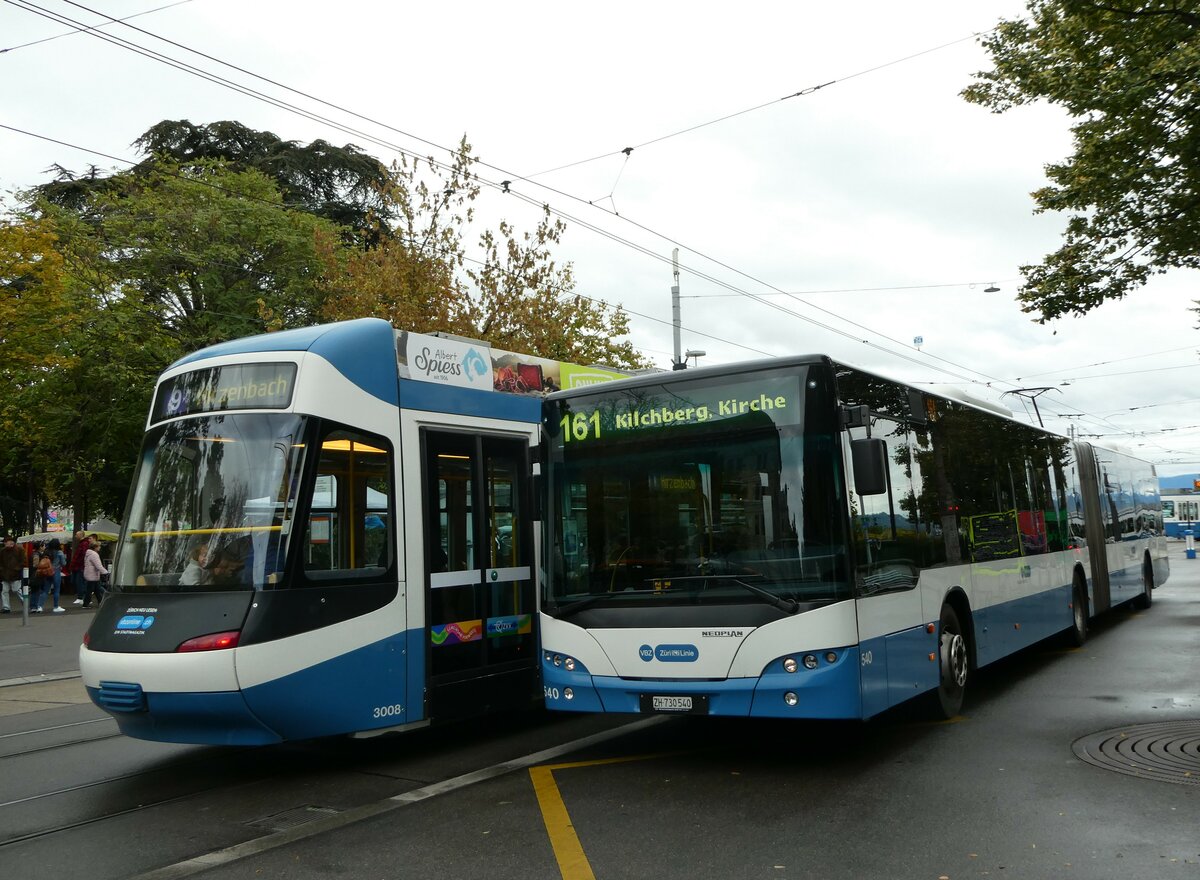 (256'244) - VBZ Zrich - Nr. 540/ZH 730'540 - Neoplan am 21. Oktober 2023 in Zrich, Brkliplatz