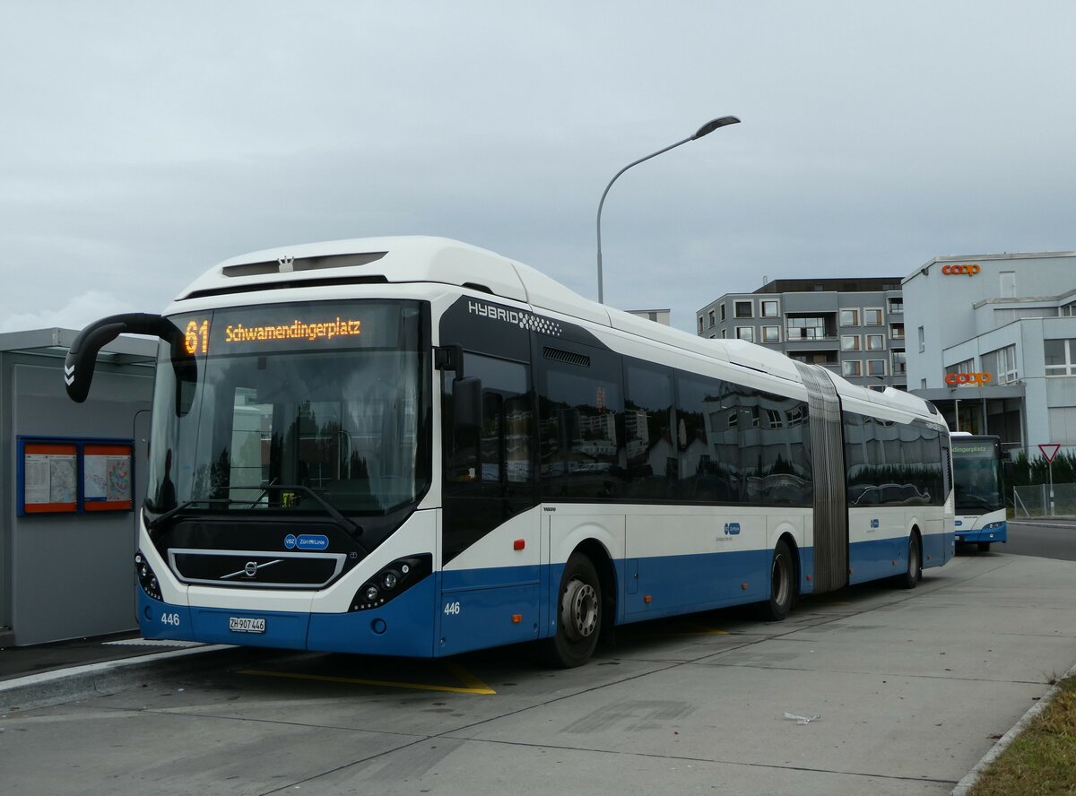 (256'345) - VBZ Zrich - Nr. 446/ZH 907'446 - Volvo am 21. Oktober 2023 in Zrich, Mhlacker