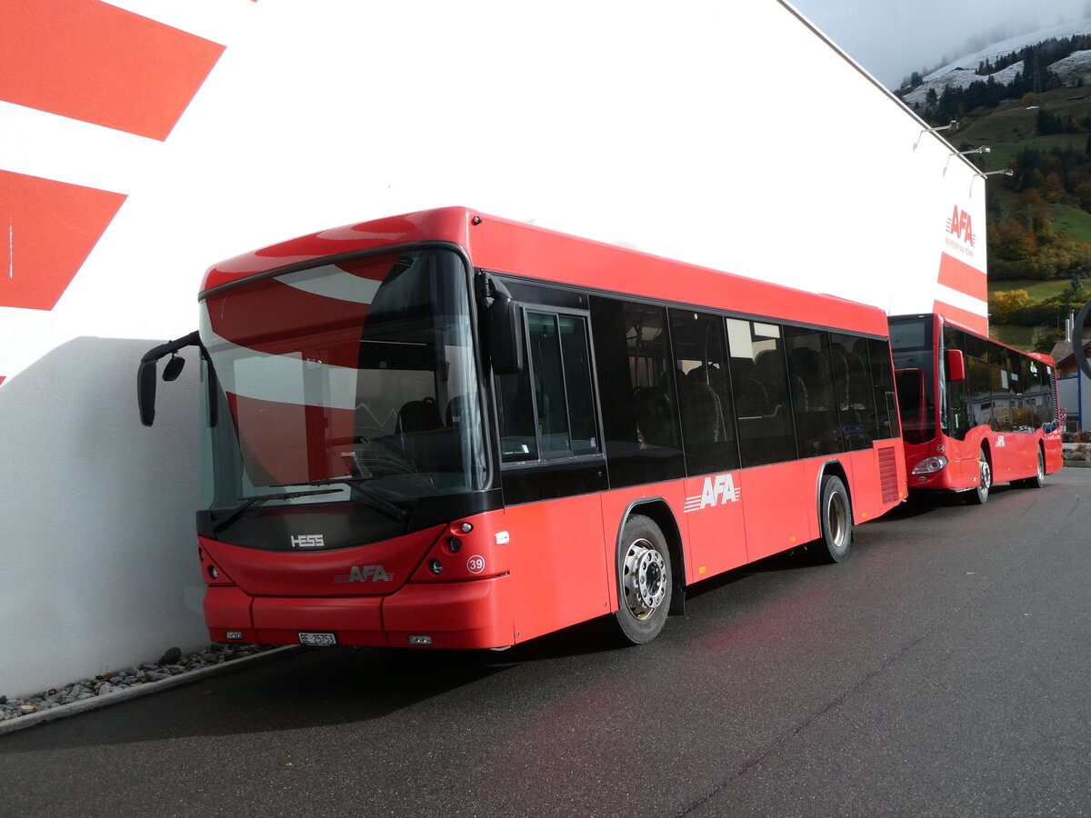 (256'660) - AFA Adelboden - Nr. 39/BE 25'753 - Scania/Hess am 3. November 2023 in Frutigen, Garage