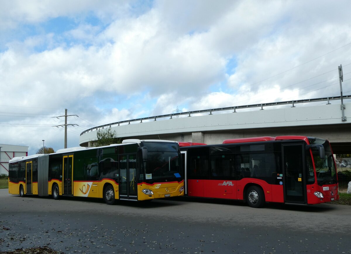 (256'698) - CarPostal Ouest - VD 578'160/PID 11'780 - Mercedes + AFA Adelboden - Nr. 95/BE 26'774 - Mercedes am 5. November 2023 in Kerzers, Interbus (Teilaufnahme)