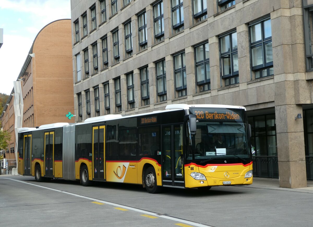 (256'765) - Steffen, Remetschwil - Nr. 86/AG 218'241/PID 11'731 - Mercedes am 6. November 2023 beim Bahnhof Baden