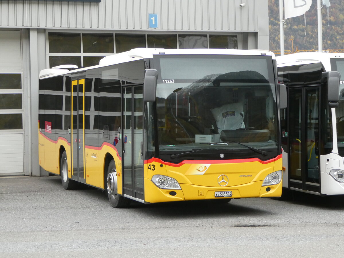 (257'037) - PostAuto Wallis - Nr. 43/VS 505'524/PID 11'263 - Mercedes am 16. November 2023 in Leytron, Garage Buchard