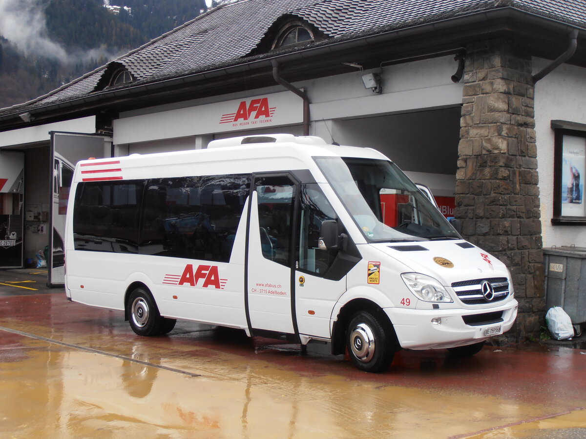 (257'609) - AFA Adelboden - Nr. 49/BE 759'568 - Mercedes (ex Bergmann, Adelboden) am 12. Dezember 2023 beim Bahnhof Frutigen