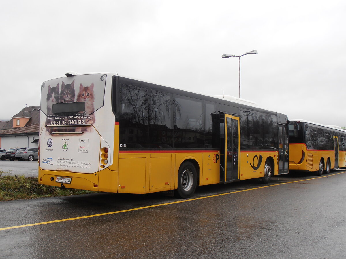 (257'766) - CarPOstal Ouest - VD 577'114/PID 10'467 - Volvo (ex Favre, Avenches) am 21. Dezember 2023 in Yverdon, Garage