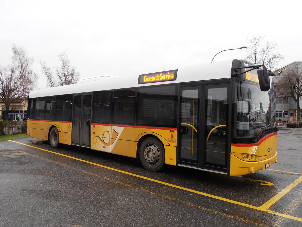 (257'782) - PostAuto Bern - BE 610'535/PID 5068 - Solaris am 21. Dezember 2023 in Yverdon, Garage