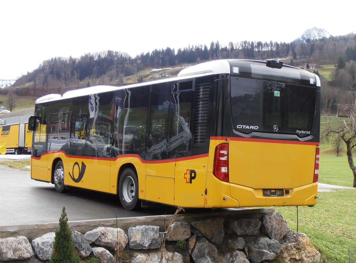 (257'850) - PostAuto Ostschweiz - PID 12'038 - Mercedes am 23. Dezember 2023 in Nesslau, Altherr