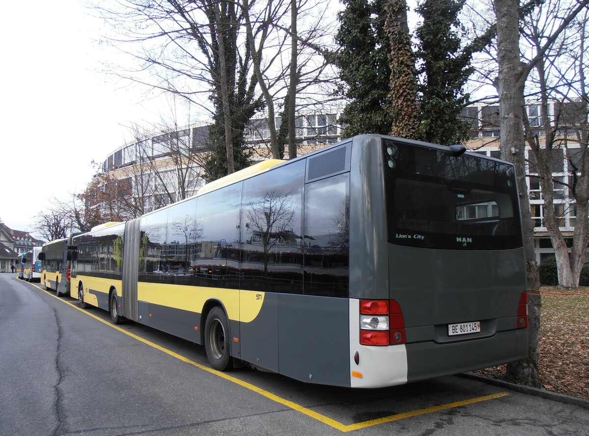 (257'972) - STI Thun - Nr. 145/BE 801'145 - MAN am 29. Dezember 2023 bei der Schifflndte Thun