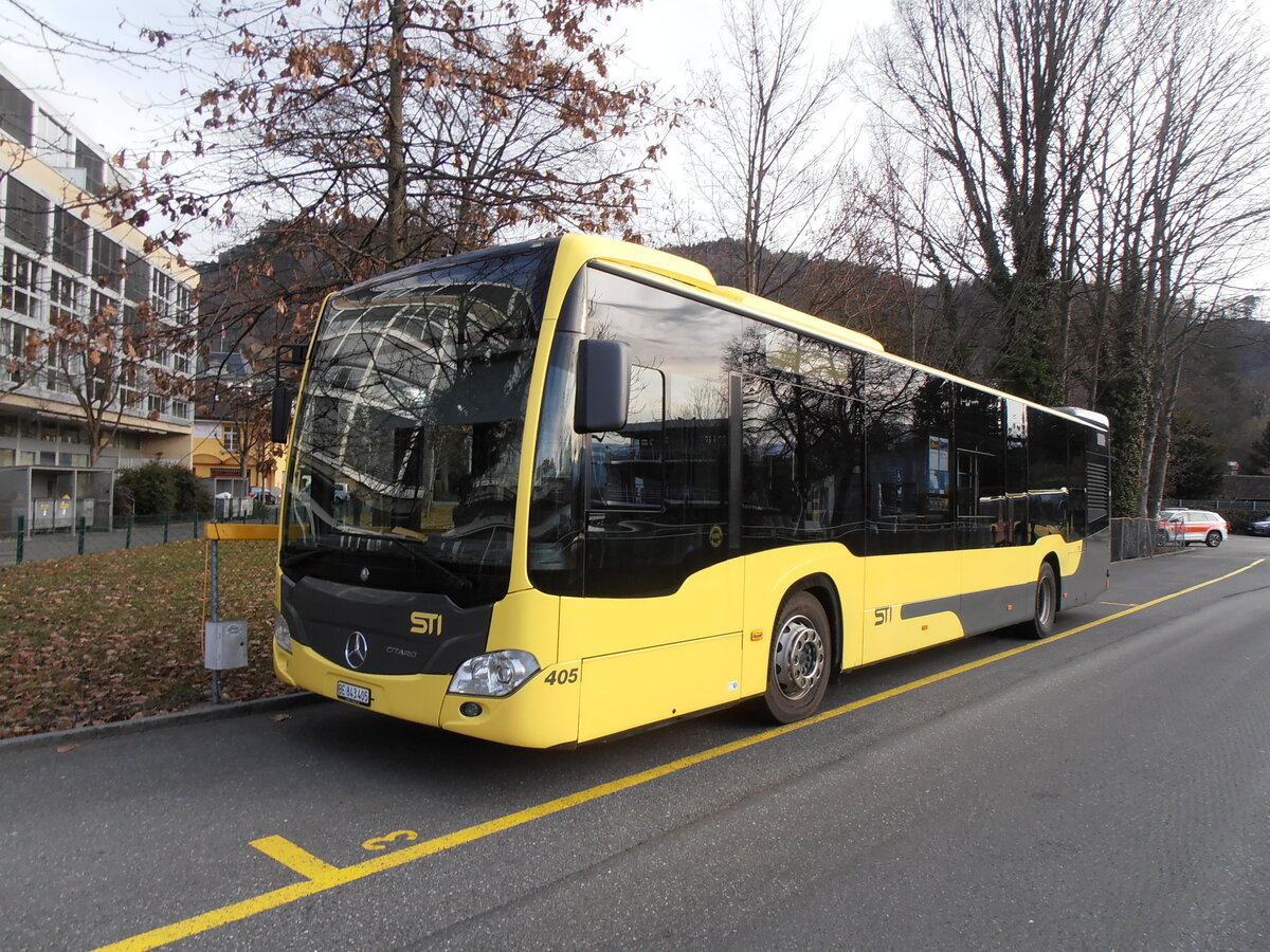 (258'047) - STI Thun - Nr. 405/BE 843'405 - Mercedes am 31. Dezember 2023 bei der Schifflndte Thun